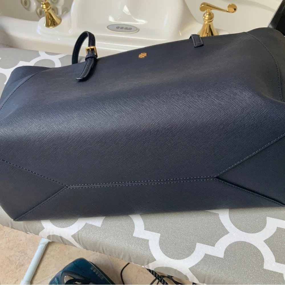 Tory Burch Blue Tote Bag with Gold Hardware